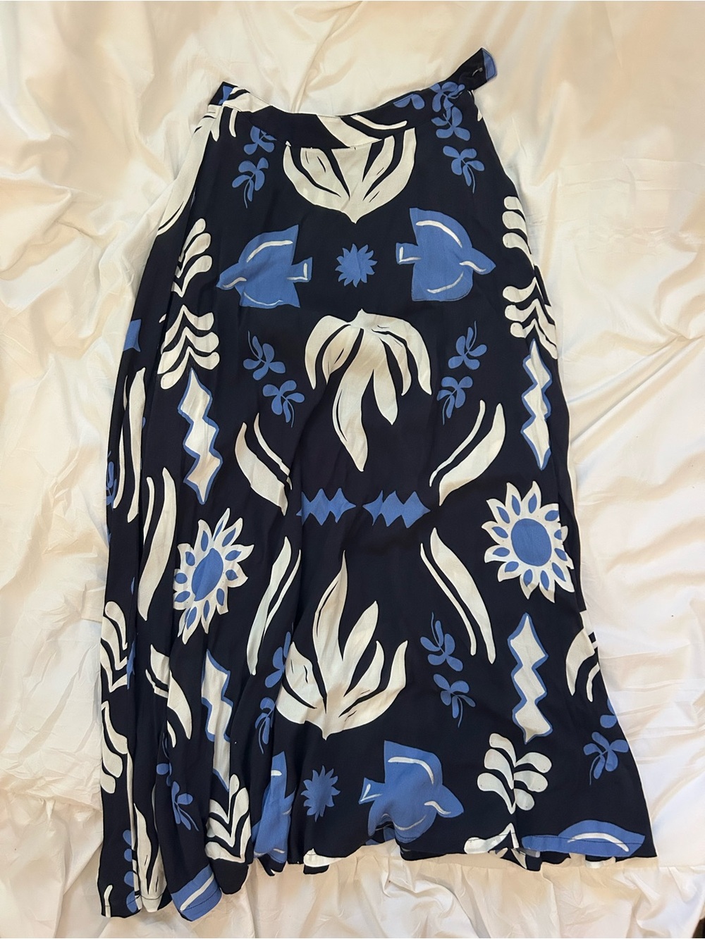 Fifteen Twenty Navy Blue & White Floral Maxi Skirt